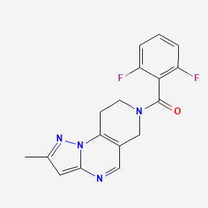 molecular formula C17H14F2N4O B2623060 (2,6-difluorophenyl)(2-methyl-8,9-dihydropyrazolo[1,5-a]pyrido[3,4-e]pyrimidin-7(6H)-yl)methanone CAS No. 1797367-95-3