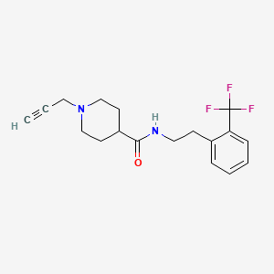 molecular formula C18H21F3N2O B2623061 1-(prop-2-yn-1-yl)-N-{2-[2-(trifluoromethyl)phenyl]ethyl}piperidine-4-carboxamide CAS No. 1258668-16-4