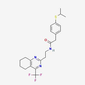 molecular formula C22H26F3N3OS B2623072 2-(4-(isopropylthio)phenyl)-N-(2-(4-(trifluoromethyl)-5,6,7,8-tetrahydroquinazolin-2-yl)ethyl)acetamide CAS No. 1421583-51-8