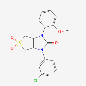molecular formula C18H17ClN2O4S B2623073 1-(3-chlorophenyl)-3-(2-methoxyphenyl)tetrahydro-1H-thieno[3,4-d]imidazol-2(3H)-one 5,5-dioxide CAS No. 873811-11-1