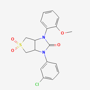 1-(3-chlorophenyl)-3-(2-methoxyphenyl)-hexahydro-1H-5lambda6-thieno[3,4-d]imidazole-2,5,5-trione