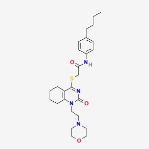 N-(4-butylphenyl)-2-((1-(2-morpholinoethyl)-2-oxo-1,2,5,6,7,8-hexahydroquinazolin-4-yl)thio)acetamide
