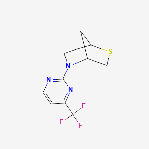 molecular formula C10H10F3N3S B2623079 5-(4-(Trifluoromethyl)pyrimidin-2-yl)-2-thia-5-azabicyclo[2.2.1]heptane CAS No. 2097900-14-4