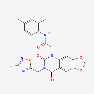 N-(2,4-dimethylphenyl)-2-(7-((3-methyl-1,2,4-oxadiazol-5-yl)methyl)-6,8-dioxo-7,8-dihydro-[1,3]dioxolo[4,5-g]quinazolin-5(6H)-yl)acetamide