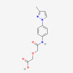 molecular formula C14H15N3O4 B2623088 (2-{[4-(3-methyl-1H-pyrazol-1-yl)phenyl]amino}-2-oxoethoxy)acetic acid CAS No. 955571-66-1