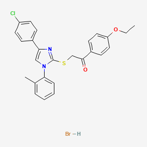 2-((4-(4-chlorophenyl)-1-(o-tolyl)-1H-imidazol-2-yl)thio)-1-(4-ethoxyphenyl)ethanone hydrobromide