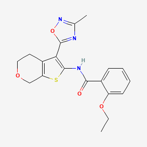 molecular formula C19H19N3O4S B2623093 2-ethoxy-N-(3-(3-methyl-1,2,4-oxadiazol-5-yl)-5,7-dihydro-4H-thieno[2,3-c]pyran-2-yl)benzamide CAS No. 1795089-45-0