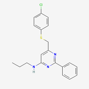 N-(6-{[(4-chlorophenyl)sulfanyl]methyl}-2-phenyl-4-pyrimidinyl)-N-propylamine
