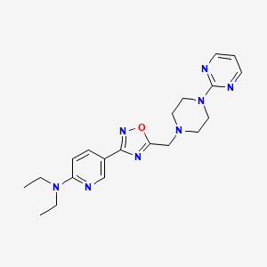 molecular formula C20H26N8O B2623101 N,N-diethyl-N-[5-(5-{[4-(2-pyrimidinyl)piperazino]methyl}-1,2,4-oxadiazol-3-yl)-2-pyridyl]amine CAS No. 1251688-53-5