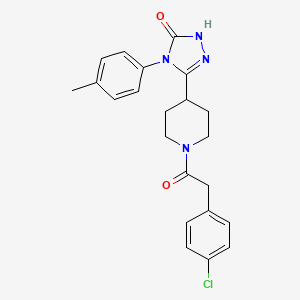 molecular formula C22H23ClN4O2 B2623102 5-{1-[(4-chlorophenyl)acetyl]piperidin-4-yl}-4-(4-methylphenyl)-2,4-dihydro-3H-1,2,4-triazol-3-one CAS No. 1775357-46-4