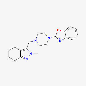 molecular formula C20H25N5O B2623103 2-[4-[(2-Methyl-4,5,6,7-tetrahydroindazol-3-yl)methyl]piperazin-1-yl]-1,3-benzoxazole CAS No. 2415463-54-4