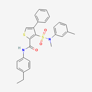 molecular formula C27H26N2O3S2 B2623105 N-(4-ethylphenyl)-3-[methyl(3-methylphenyl)sulfamoyl]-4-phenylthiophene-2-carboxamide CAS No. 1114872-76-2