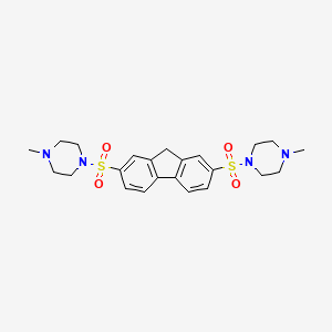 molecular formula C23H30N4O4S2 B2623116 2,7-bis((4-methylpiperazin-1-yl)sulfonyl)-9H-fluorene CAS No. 306956-40-1