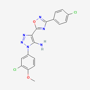 molecular formula C17H12Cl2N6O2 B2623118 1-(3-chloro-4-methoxyphenyl)-4-[3-(4-chlorophenyl)-1,2,4-oxadiazol-5-yl]-1H-1,2,3-triazol-5-amine CAS No. 892778-74-4