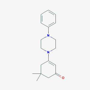 molecular formula C18H24N2O B2623125 5,5-Dimethyl-3-(4-phenylpiperazin-1-yl)cyclohex-2-en-1-one CAS No. 81820-98-6