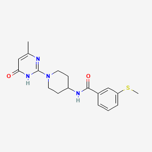 molecular formula C18H22N4O2S B2623144 N-(1-(4-methyl-6-oxo-1,6-dihydropyrimidin-2-yl)piperidin-4-yl)-3-(methylthio)benzamide CAS No. 1903048-39-4