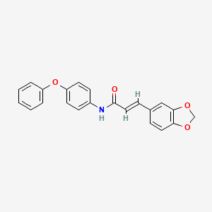 molecular formula C22H17NO4 B2623145 (E)-3-(1,3-benzodioxol-5-yl)-N-(4-phenoxyphenyl)prop-2-enamide CAS No. 298215-73-3
