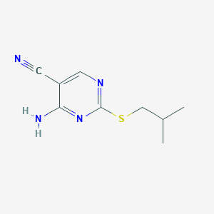 molecular formula C9H12N4S B262315 4-Amino-2-[(2-methylpropyl)sulfanyl]pyrimidine-5-carbonitrile 