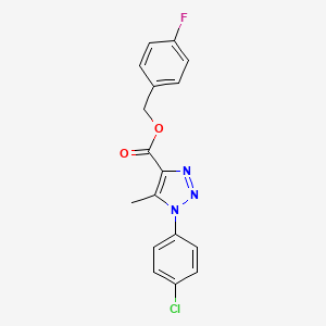 molecular formula C17H13ClFN3O2 B2623152 4-fluorobenzyl 1-(4-chlorophenyl)-5-methyl-1H-1,2,3-triazole-4-carboxylate CAS No. 946295-94-9