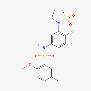 molecular formula C17H19ClN2O5S2 B2623154 N-(4-chloro-3-(1,1-dioxidoisothiazolidin-2-yl)phenyl)-2-methoxy-5-methylbenzenesulfonamide CAS No. 946260-91-9