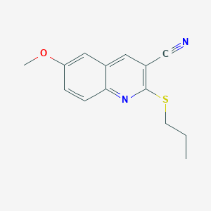 molecular formula C14H14N2OS B262317 6-(Methyloxy)-2-(propylsulfanyl)quinoline-3-carbonitrile 