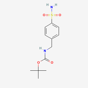molecular formula C12H18N2O4S B2623171 Tert-butyl (4-sulfamoylbenzyl)carbamate CAS No. 206265-18-1