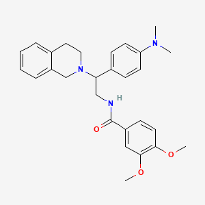 molecular formula C28H33N3O3 B2623176 N-(2-(3,4-dihydroisoquinolin-2(1H)-yl)-2-(4-(dimethylamino)phenyl)ethyl)-3,4-dimethoxybenzamide CAS No. 946316-39-8