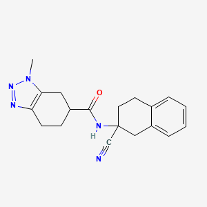 molecular formula C19H21N5O B2623179 N-(2-Cyano-3,4-dihydro-1H-naphthalen-2-yl)-3-methyl-4,5,6,7-tetrahydrobenzotriazole-5-carboxamide CAS No. 2194446-78-9