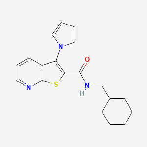 molecular formula C19H21N3OS B2623189 N-(cyclohexylmethyl)-3-(1H-pyrrol-1-yl)thieno[2,3-b]pyridine-2-carboxamide CAS No. 1112279-71-6