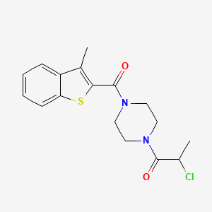 2-Chloro-1-[4-(3-methyl-1-benzothiophene-2-carbonyl)piperazin-1-yl]propan-1-one