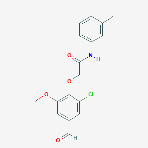 molecular formula C17H16ClNO4 B2623200 2-(2-chloro-4-formyl-6-methoxyphenoxy)-N-(3-methylphenyl)acetamide CAS No. 694460-45-2