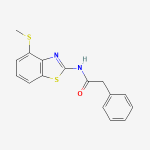 molecular formula C16H14N2OS2 B2623203 N-(4-(methylthio)benzo[d]thiazol-2-yl)-2-phenylacetamide CAS No. 941877-87-8