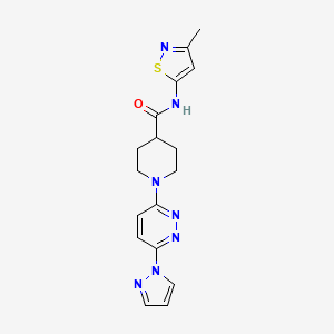 molecular formula C17H19N7OS B2623204 1-(6-(1H-pyrazol-1-yl)pyridazin-3-yl)-N-(3-methylisothiazol-5-yl)piperidine-4-carboxamide CAS No. 1286699-57-7