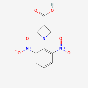 molecular formula C11H11N3O6 B2623205 1-(4-Methyl-2,6-dinitrophenyl)azetidine-3-carboxylic acid CAS No. 866155-54-6