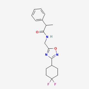 N-((3-(4,4-difluorocyclohexyl)-1,2,4-oxadiazol-5-yl)methyl)-2-phenylpropanamide