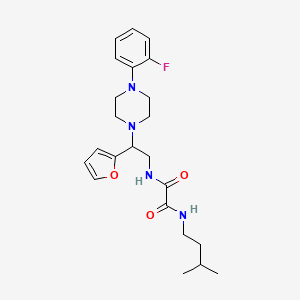 molecular formula C23H31FN4O3 B2623213 N1-(2-(4-(2-fluorophenyl)piperazin-1-yl)-2-(furan-2-yl)ethyl)-N2-isopentyloxalamide CAS No. 877632-84-3