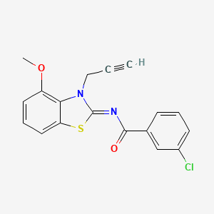 molecular formula C18H13ClN2O2S B2623214 3-chloro-N-(4-methoxy-3-prop-2-ynyl-1,3-benzothiazol-2-ylidene)benzamide CAS No. 868376-85-6