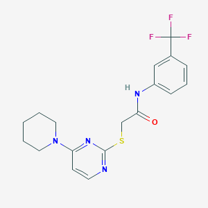 molecular formula C18H19F3N4OS B2623219 2-((4-(piperidin-1-yl)pyrimidin-2-yl)thio)-N-(3-(trifluoromethyl)phenyl)acetamide CAS No. 1251686-29-9