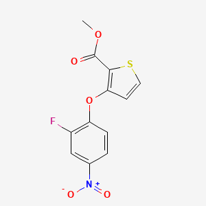 molecular formula C12H8FNO5S B2623226 Methyl 3-(2-fluoro-4-nitrophenoxy)-2-thiophenecarboxylate CAS No. 252026-46-3