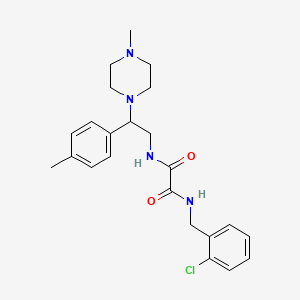 molecular formula C23H29ClN4O2 B2623228 N1-(2-chlorobenzyl)-N2-(2-(4-methylpiperazin-1-yl)-2-(p-tolyl)ethyl)oxalamide CAS No. 898451-92-8