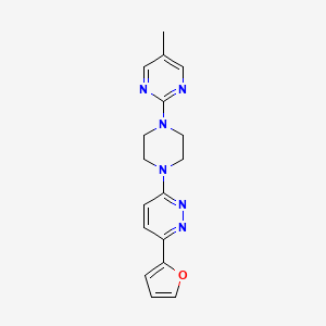 molecular formula C17H18N6O B2623232 2-[4-[6-(Furan-2-yl)pyridazin-3-yl]piperazin-1-yl]-5-methylpyrimidine CAS No. 2380182-51-2