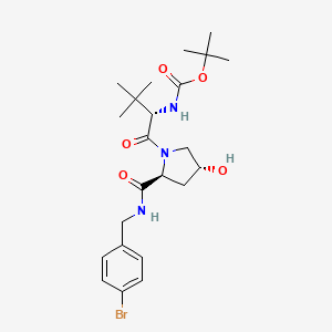 molecular formula C23H34BrN3O5 B2623233 tert-butyl ((S)-1-((2S,4R)-2-((4-bromobenzyl)carbamoyl)-4-hydroxypyrrolidin-1-yl)-3,3-dimethyl-1-oxobutan-2-yl)carbamate CAS No. 1951445-17-2