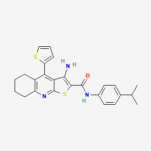 3-amino-N-(4-isopropylphenyl)-4-(thiophen-2-yl)-5,6,7,8-tetrahydrothieno[2,3-b]quinoline-2-carboxamide