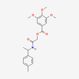 molecular formula C21H25NO6 B2623238 2-{[1-(4-Methylphenyl)ethyl]amino}-2-oxoethyl 3,4,5-trimethoxybenzoate CAS No. 1291868-63-7