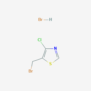 molecular formula C4H4Br2ClNS B2623245 5-(Bromomethyl)-4-chloro-1,3-thiazole hydrobromide CAS No. 2095410-35-6