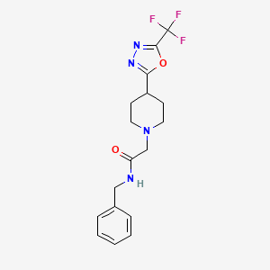 N-benzyl-2-(4-(5-(trifluoromethyl)-1,3,4-oxadiazol-2-yl)piperidin-1-yl)acetamide