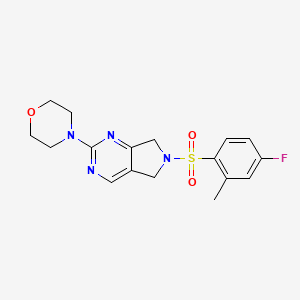 4-(6-((4-fluoro-2-methylphenyl)sulfonyl)-6,7-dihydro-5H-pyrrolo[3,4-d]pyrimidin-2-yl)morpholine