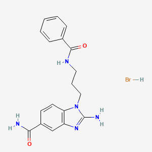 2-Amino-1-(3-benzamidopropyl)benzimidazole-5-carboxamide;hydrobromide