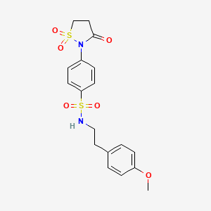 4-(1,1-dioxido-3-oxoisothiazolidin-2-yl)-N-(4-methoxyphenethyl)benzenesulfonamide