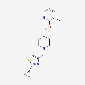 2-({1-[(2-Cyclopropyl-1,3-thiazol-4-yl)methyl]piperidin-4-yl}methoxy)-3-methylpyridine